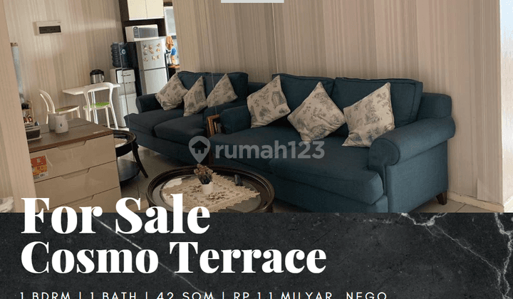 Dijual Apartemen Cosmo Terrace 1 Bedroom Furnished Lantai Rendah 1