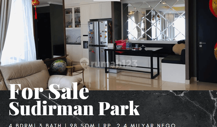 Dijual Apartemen Sudirman Park 3 Bedroom Lantai Tinggi Furnished 1