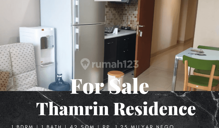 Dijual Apartemen Thamrin Residence 1 Bedroom Lantai Rendah Furnished 1