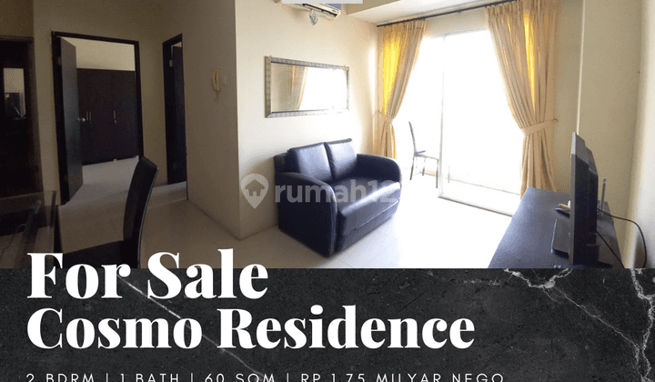 Jual Apartemen Cosmo Residence 2 Bedroom Furnished View Barat 1