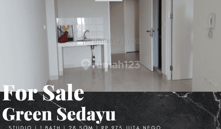 Dijual Apartemen Green Sedayu Tipe Studio Tower Pasadena Low Floor 1