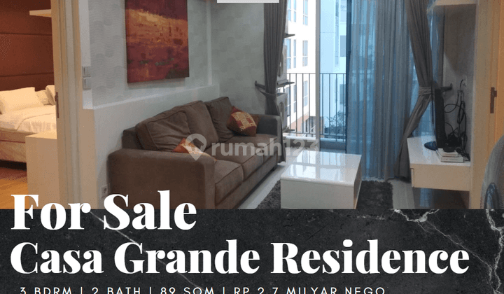 Dijual Apartemen Casa Grande 2 Bedroom Full Furnished Middle Floor 1