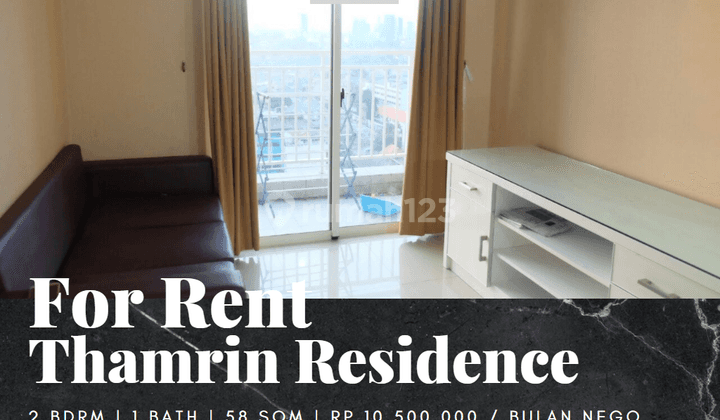 For Rent Apartemen Thamrin Residence 2 Bedrooms Tower B Low Floor 1