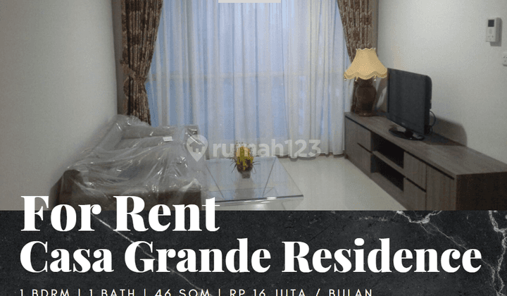 For Rent Apartemen Casa Grande 1 Bedroom Tower Mirage High Floor 1