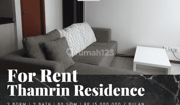 Disewakan Apartemen Thamrin Residence Premier 2br Full Furnished 1