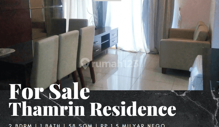 Dijual Apartemen Thamrin Residence 2 Bedrooms Fully Furnished 1