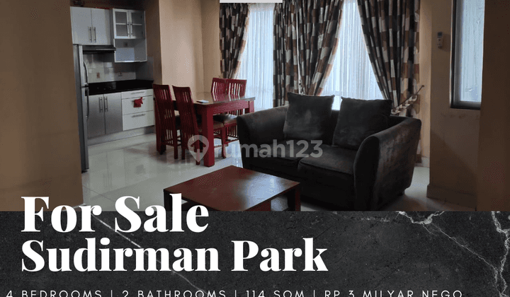 Dijual Apartemen Sudirman Park 3 Bedrooms Furnished View Sudirman 1