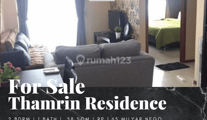 Jual Apartemen Thamrin Residence 2 Bedroom Furnished Tower A 1