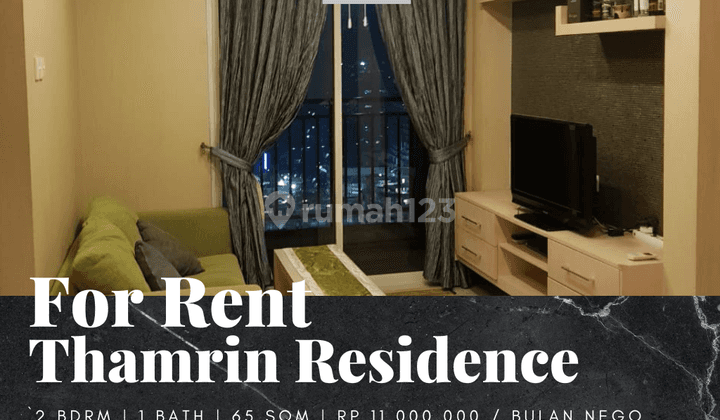 Disewakan Apartement Thamrin Residence 2 BR Furnished Bagus 1