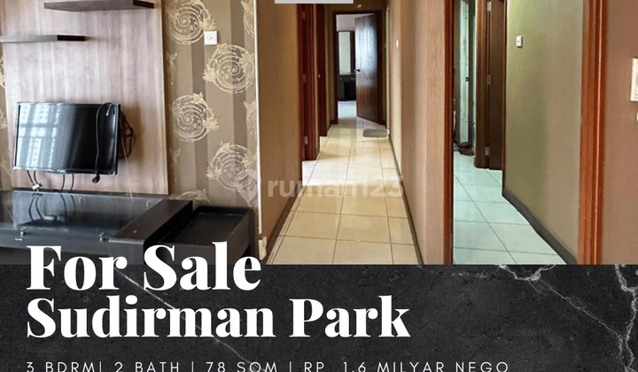 Dijual Apartement Sudirman Park 3 BR Furnished Bagus High Floor 1