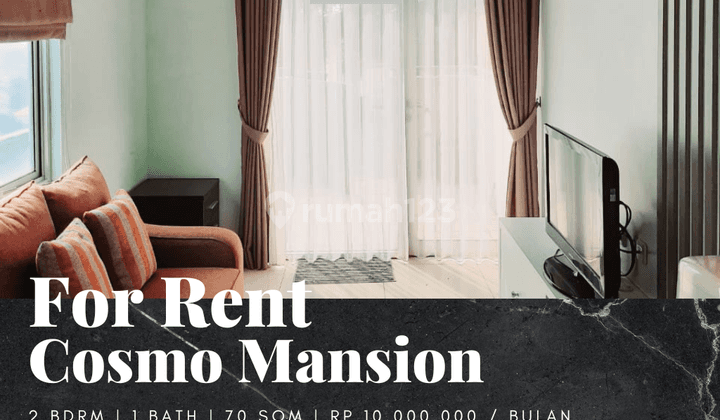 Disewakan Apartement Cosmo Mansion 2 BR Furnished Lantai Rendah 1