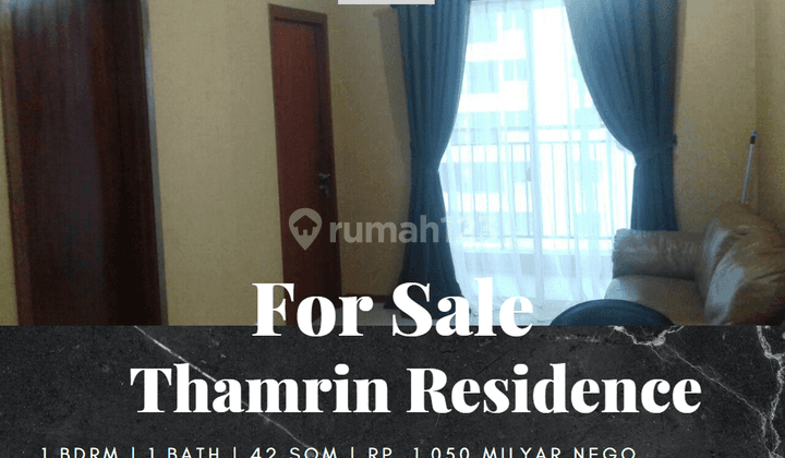 Dijual Apartement Thamrin Residence 1 Bedroom Full Furnished Bagus 1