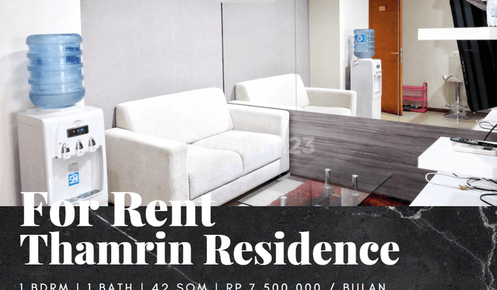 For Rent Apartemen Thamrin Residence 1 Bedroom Tower Alamanda Middle Floor 1