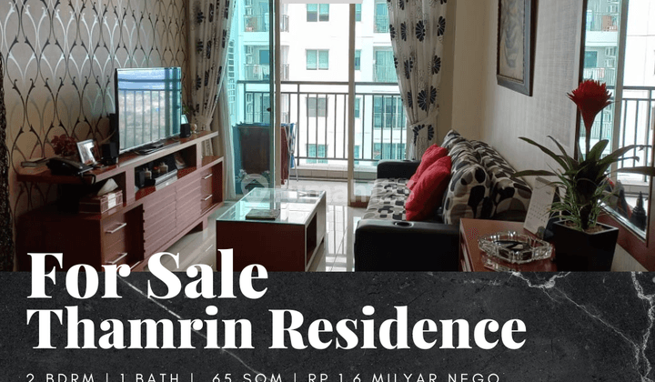 Dijual Apartement Thamrin Residence 2 Bedroom Full Furnished Lantai Tinggi 1