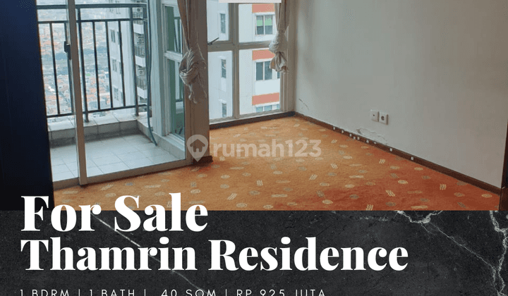 Dijual Apartement Thamrin Residence View City 1 Bedroom 1