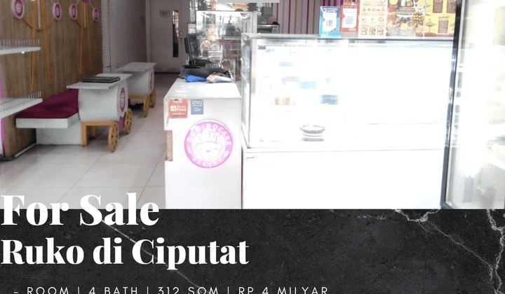 Dijual Ruko di Ciputat, Tangerang Selatan 4 Lantai 1