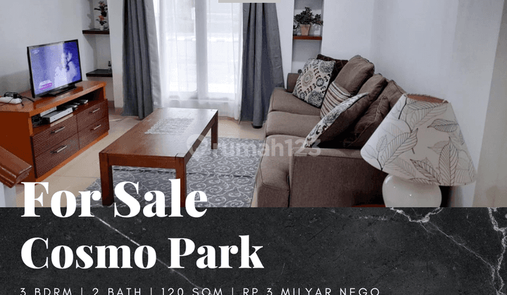 Dijual Apartement Cosmo Park 3 BR Full Furnished Bagus 1