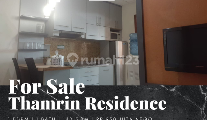 For Sale Thamrin Residence Apartment 1br Furnished Mas Mansyur View For Sale Thamrin Residence Apartment 1br Furnished Mas Mansyur View