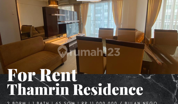 Rent Apartment Thamrin Residence 2 Bedroom Furnished North View
