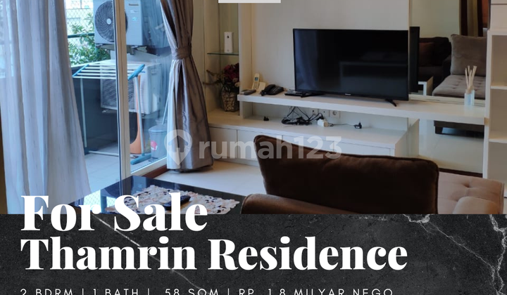 Dijual Apartemen Thamrin Residence 2 Bedroom Furnished Bagus