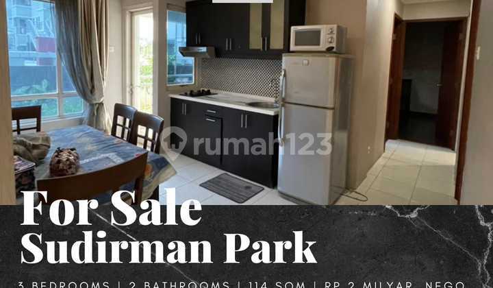 For Sale Sudirman Park Apartment 3 Bedroom with Swimming Pool View