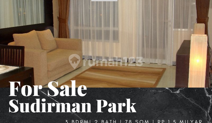 Dijual Apartemen Sudirman Park 3br Full Furnished Low Floor