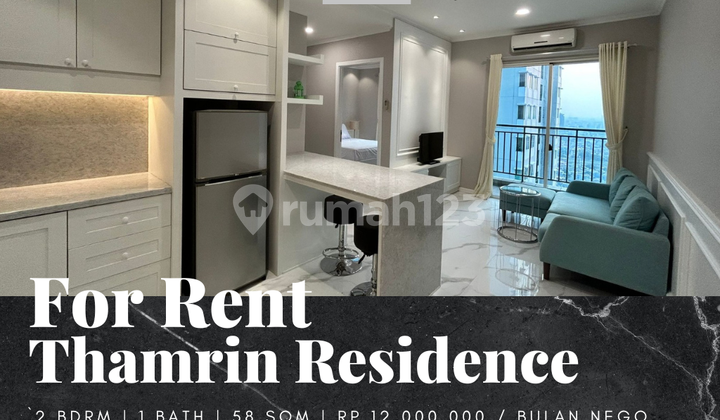 For Rent Apartment Thamrin Residence 2 BR Furnished Good Condition