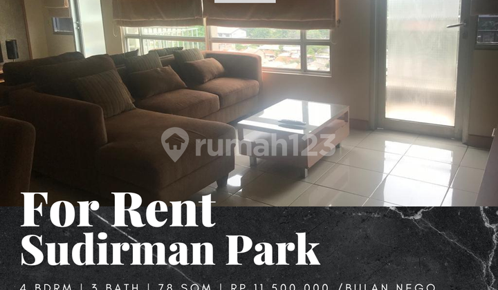Rent Sudirman Park Apartment 3 Bedroom Low Floor Furnished