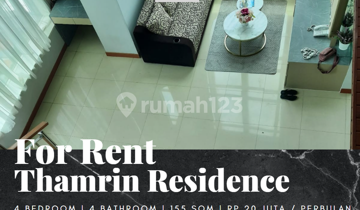 For Rent Apartment Thamrin Residence Loft Type 3 Bedrooms Furnished