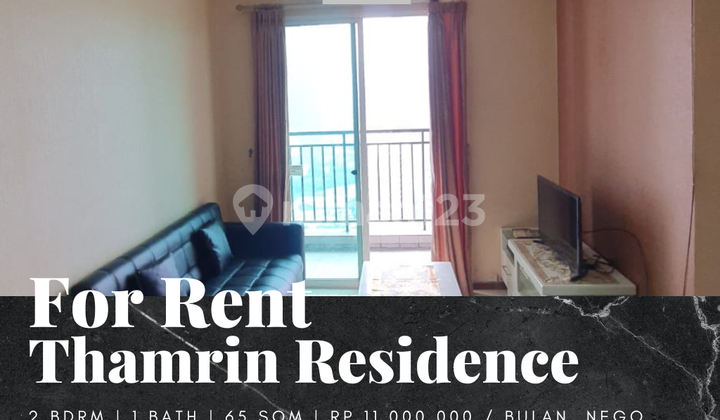 For Rent Apartment Thamrin Residence 2 BR Furnished Low Floor For Rent Apartment Thamrin Residence 2 BR Furnished Low Floor