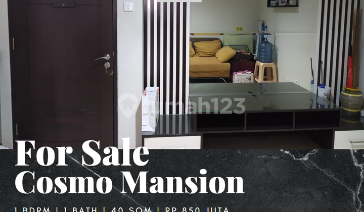 Dijual Apartemen Cosmo Mansion 1 Bedroom Lantai Tinggi Furnished 