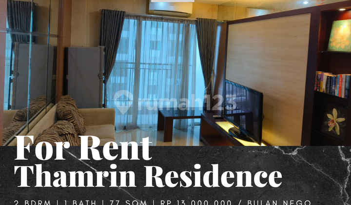 For Rent: Thamrin Residences Apartment, 2 Bedrooms, Furnished, New.