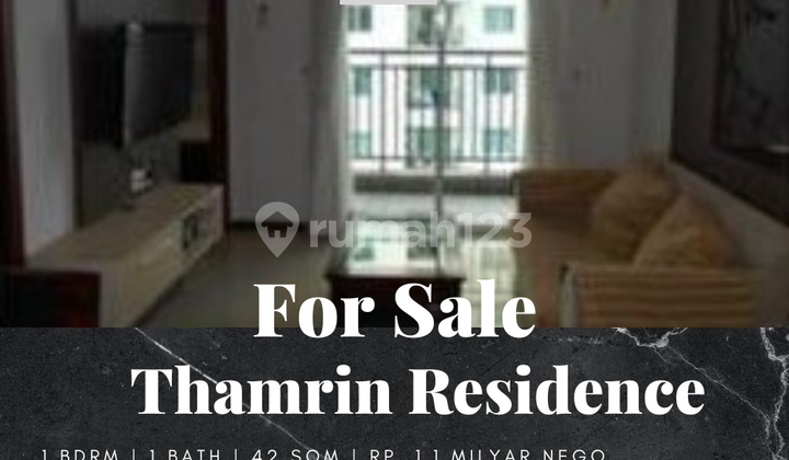 For Sale Thamrin Residence Apartment 1 Bedroom Furnished Tower A For Sale Thamrin Residence Apartment 1 Bedroom Furnished Tower A