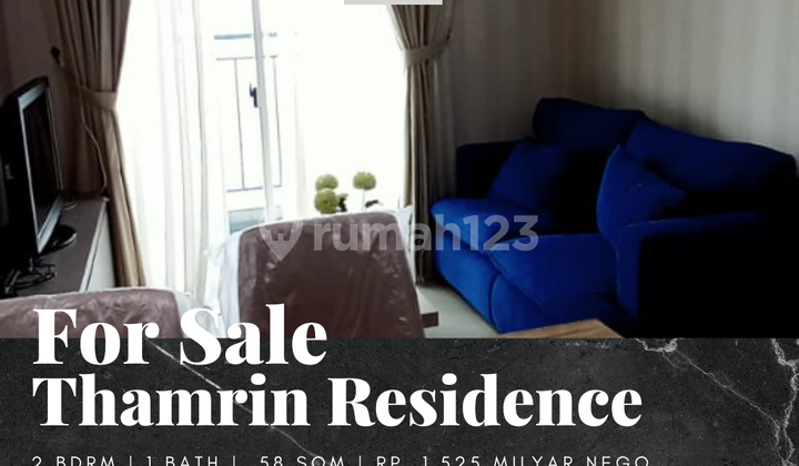 Dijual Apartemen Thamrin Residence 2 Bedroom Furnished Bagus