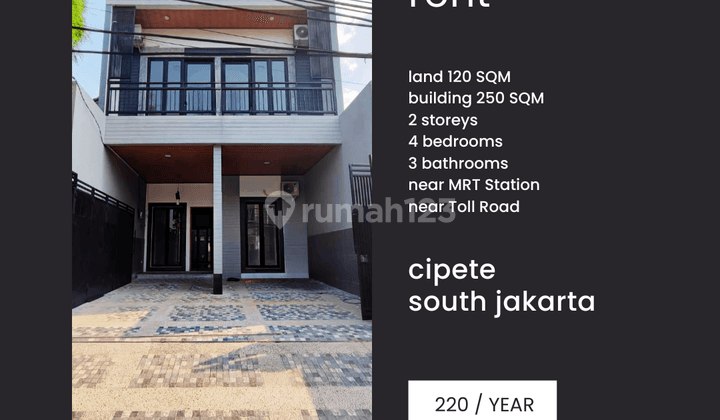 Disewakan Rumah di Cipete Jakarta Selatan 1