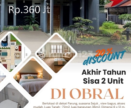 Rumah Bagus Sisa 2 Unit Discon20% sd Desember 2025, Strategis di Parung, Depok