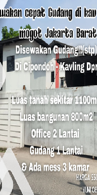 For Rent Fast Warehouse In.kav Dpr Daan Mogot West Jakarta For Rent Fast Warehouse In.kav Dpr Daan Mogot West Jakarta