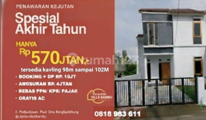 Promo Akhir Tahun Harga Turun Drastis Rumah Brand New Cluster Vila Bambu Ditengah Kota Rangkasbitung Lebak Banten