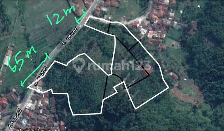 Tanah Mainroad di Ciwidey Lokasi sebrang nya Objek Wisata D Riam