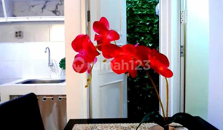 The house is located in a cluster with a swimming pool.