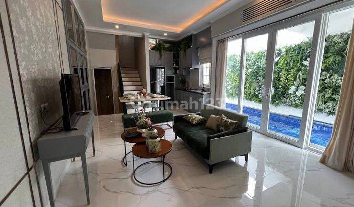 Rumah dg Pool + Full Furnished Dekat St MRT Lebak Bulus, dlm Cluster  1