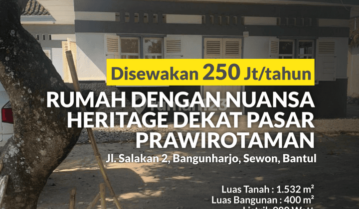 Disewakan Rumah Tinggal Dengan Nuansa Heritage Lokasi Sewon Bantul 1