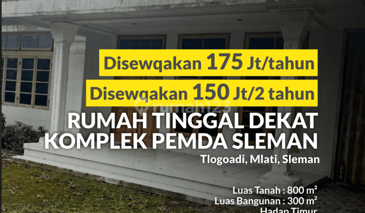 Disewakan Rumah 2 Lantai Dengan Luas Tanah 800meter Persegi Lokasi Mlati Sleman  1