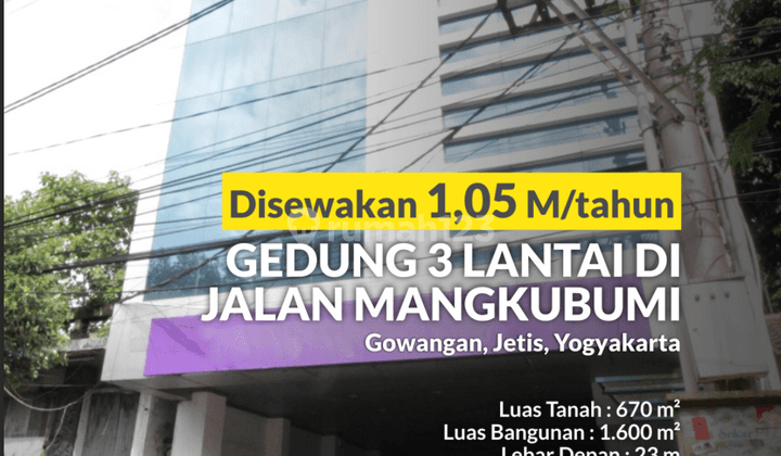 Disewakan Gedung 3 Lantai Cocok Untuk Kantor/Bank Lokasi Dekat Tugu Yogyakarta  2