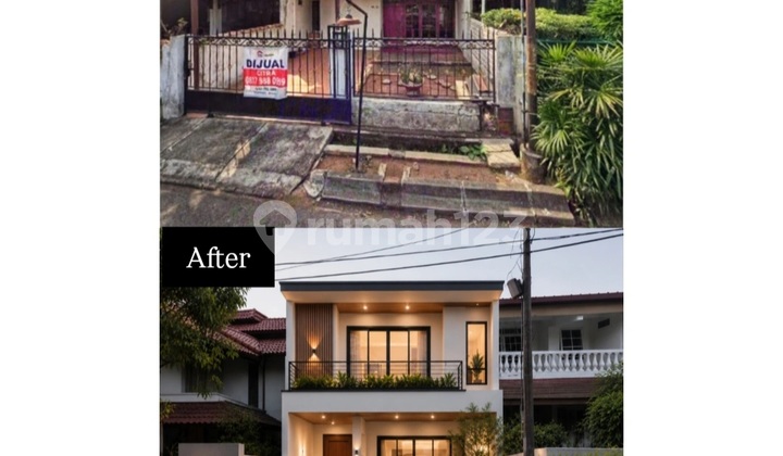 Dibawah NJOP! Rumah Hitung Tanah di Pondok Indah. Depan Taman Jalan Lebar SHM IMB