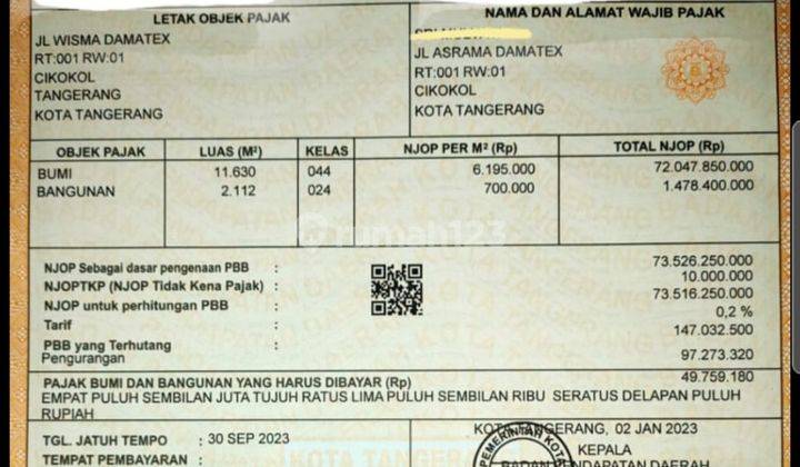 Jual Pabrik Eks Pabrik Busa Dekat Jalan Raya Cikokol 2