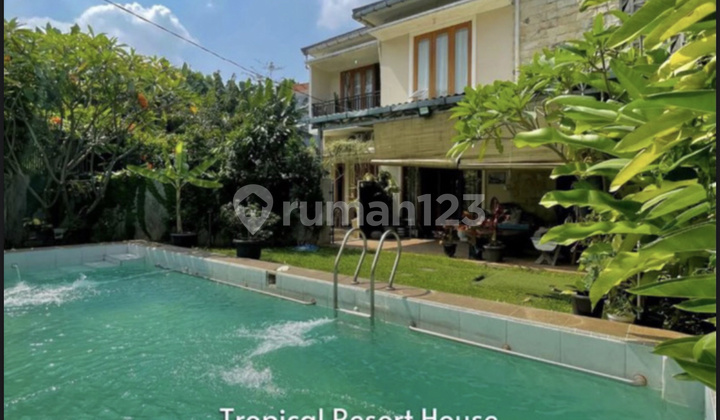 Beautiful Tropical House with Swimming Pool in Cilandak Lebak Bulus 9.6 M Negotiable