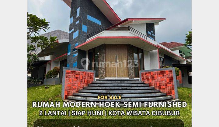 rumah modern kota wisata posisi hoek siap huni semi furnished 1