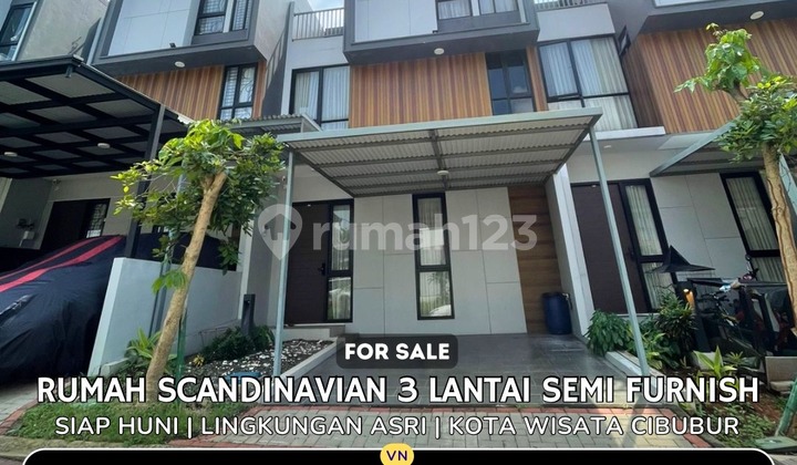 Rumah 3 Lantai Cantik SHM Siap Huni Kota Wisata, Cibubur