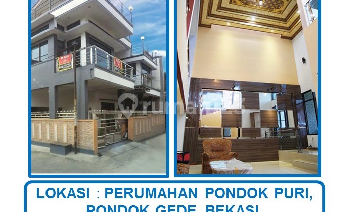 Harga Spesial Rumah Hook 3 Lantai Minimalis Modern SHM di Perumahan Suri, Pondok Gede, Bekas.i 1